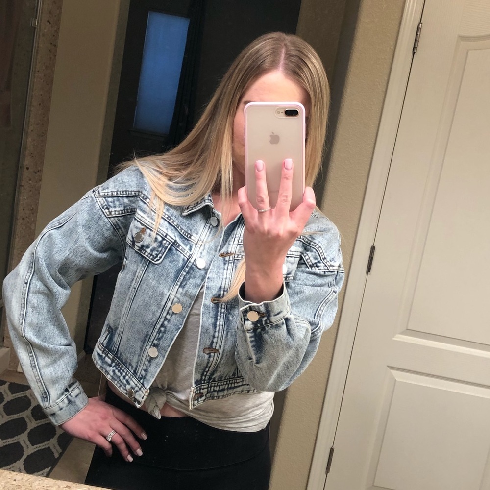 NWT acid washed jean jacket